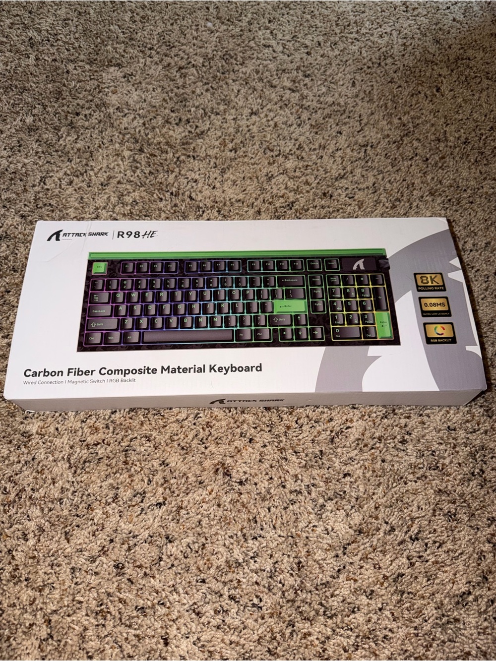 Attack Shark R98HE RGB Carbon Fiber Keyboard - Green/Black